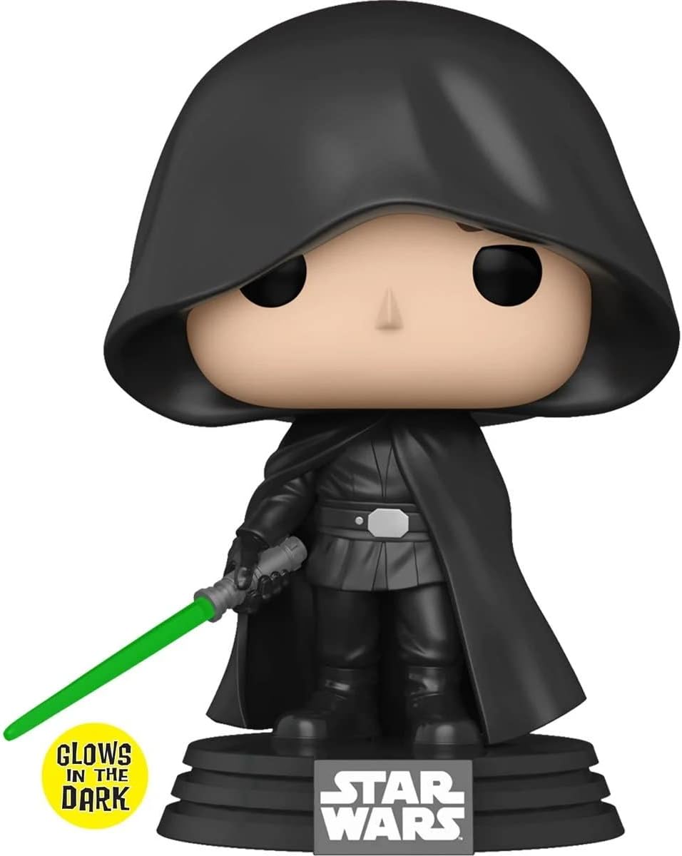 Funko POP! Star Wars The Mandalorian Hooded Luke Skywalker Vinyl Figure GITD Exclusive