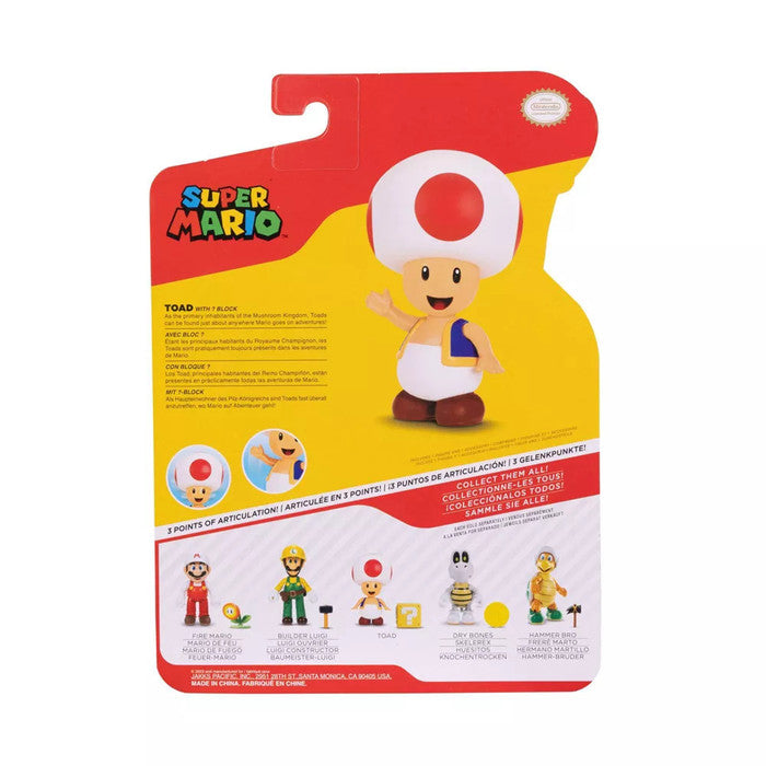 World of Nintendo Wave 32 Red Toad Action Figure (with Question Block)