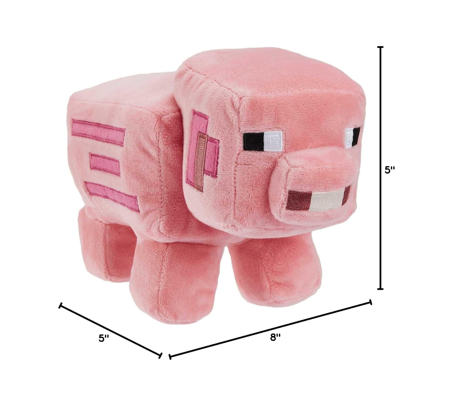 Mattel Minecraft PIG Basic Plush Character Soft Dolls, Video Game-Inspired Collectible Toy Gifts for Kids & Fans Ages 3 Years Old & Up