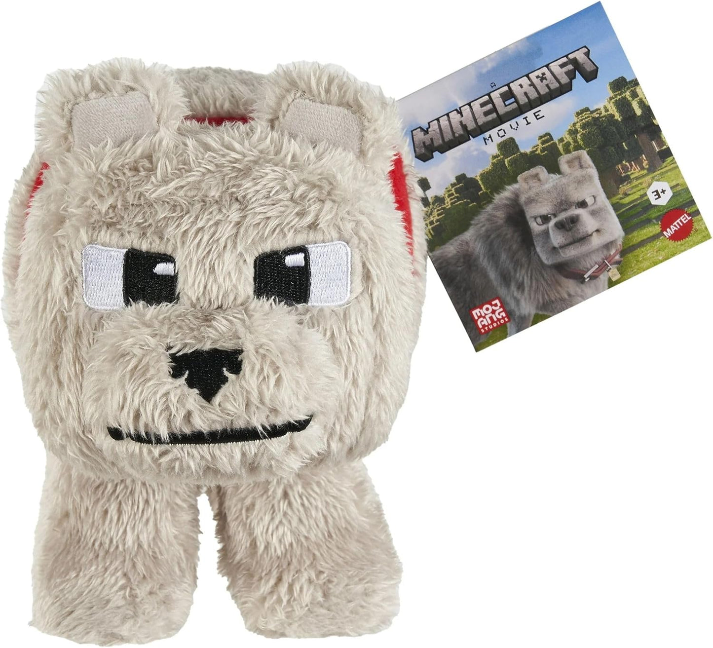 Minecraft Basic Plush Dennis The Wolf, 8-inch Collectible Soft Doll Inspired by The Movie Inspired