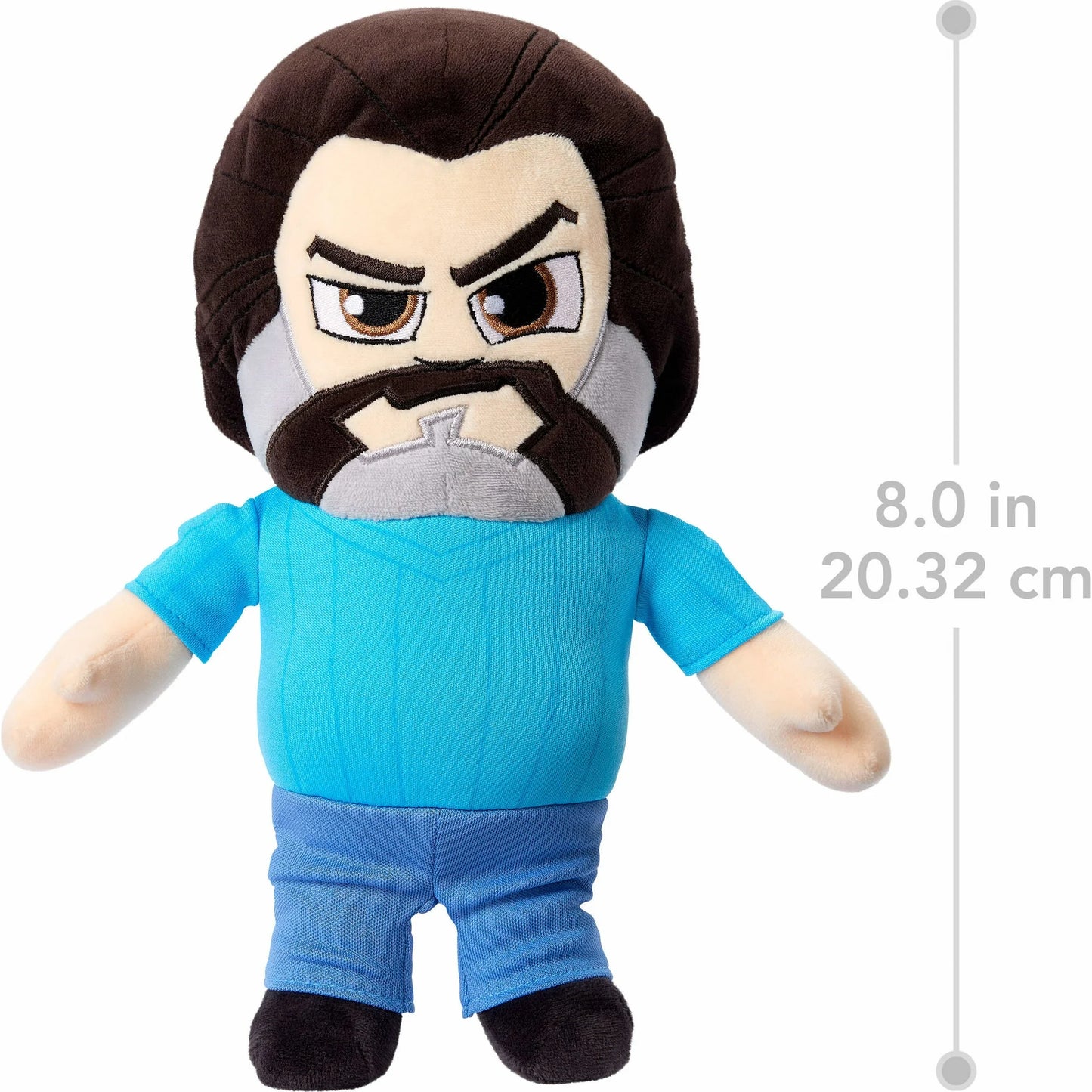 Minecraft Basic Plush Steve Jack Black Characters, 8-inch Collectible Soft Dolls