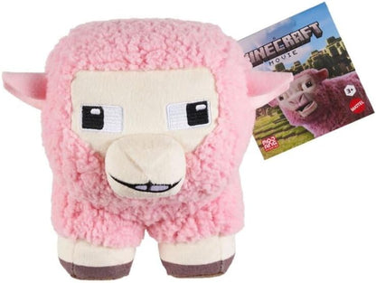Minecraft Basic Plush Pink Sheep, 8-inch Collectible Soft Doll Inspired by The Movie