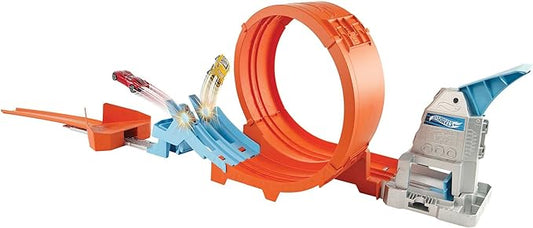 Hot Wheels Toy Car Track Set Loop Stunt Champion, Dual-Track Loop with Dual-Launcher, Includes 1:64 Scale Toy Car