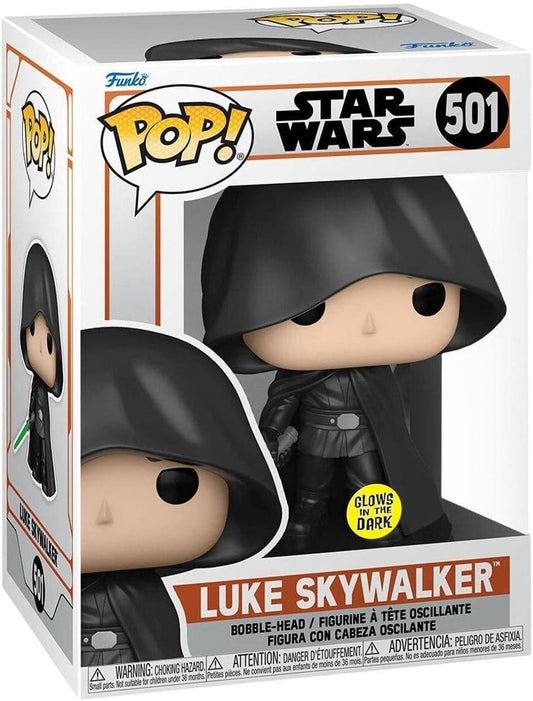 Funko POP! Star Wars The Mandalorian Hooded Luke Skywalker Vinyl Figure GITD Exclusive