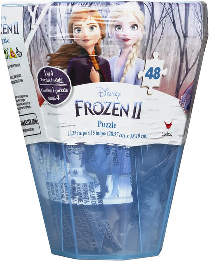 Frozen Games Disney Frozen 2 48-Piece Surprise Puzzle in Plastic Gem-Shaped Storage Case