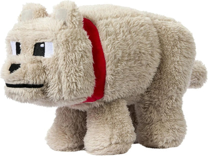Minecraft Basic Plush Dennis The Wolf, 8-inch Collectible Soft Doll Inspired by The Movie Inspired