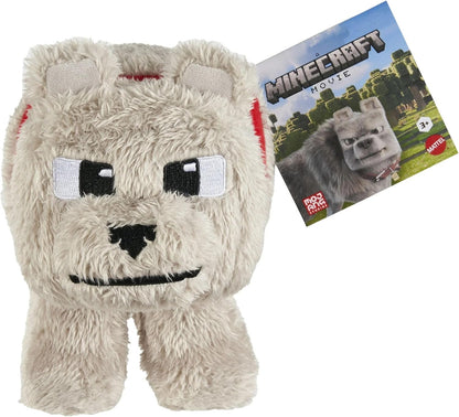 Minecraft Basic Plush Dennis The Wolf, 8-inch Collectible Soft Doll Inspired by The Movie Inspired