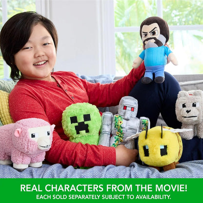 Minecraft Basic Plush Dennis The Wolf, 8-inch Collectible Soft Doll Inspired by The Movie Inspired