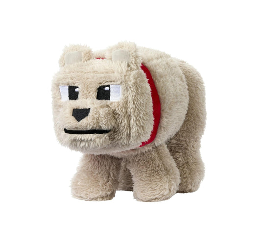 Minecraft Basic Plush Dennis The Wolf, 8-inch Collectible Soft Doll Inspired by The Movie Inspired